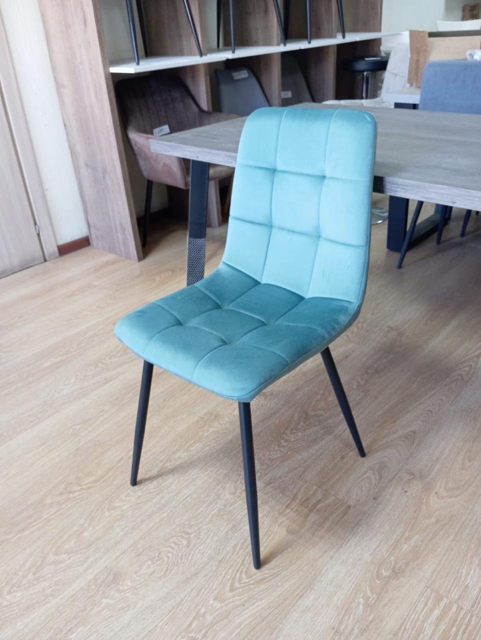 Стул Y2017 (каркас черный тк. коллекции Велюр голубой (S23)) Стул Y2017 (каркас черный тк. коллекции Велюр голубой (S23))